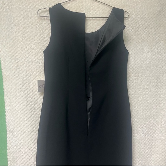 Womens Kasper Sleeveless Seamed Waist Sheath Dress Black Crew Neck Size 4 NWT - Picture 9 of 11